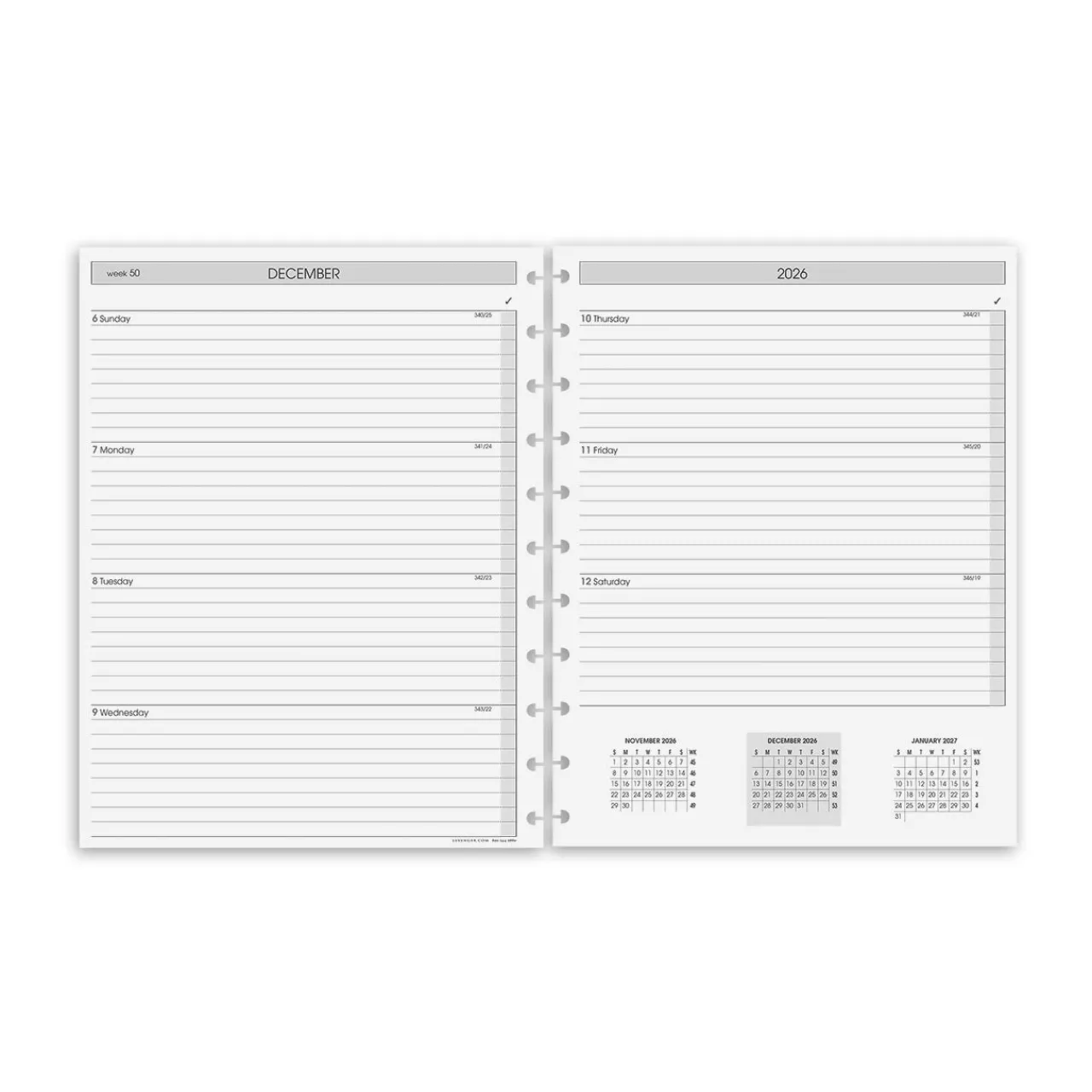 Levenger 2026 Circa Sunday Start Weekly Agenda Refill, Horizontal Online