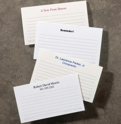 Levenger 250 Personalized Wallet Cards, Horizontal Ruled New