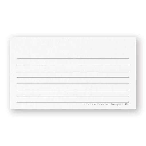 Levenger 250 Personalized Wallet Cards, Horizontal Ruled New