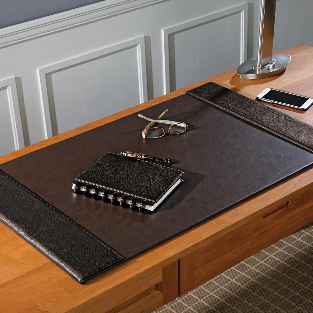 Levenger Bomber Jacket Oversized Desk Pad Mocha Discount
