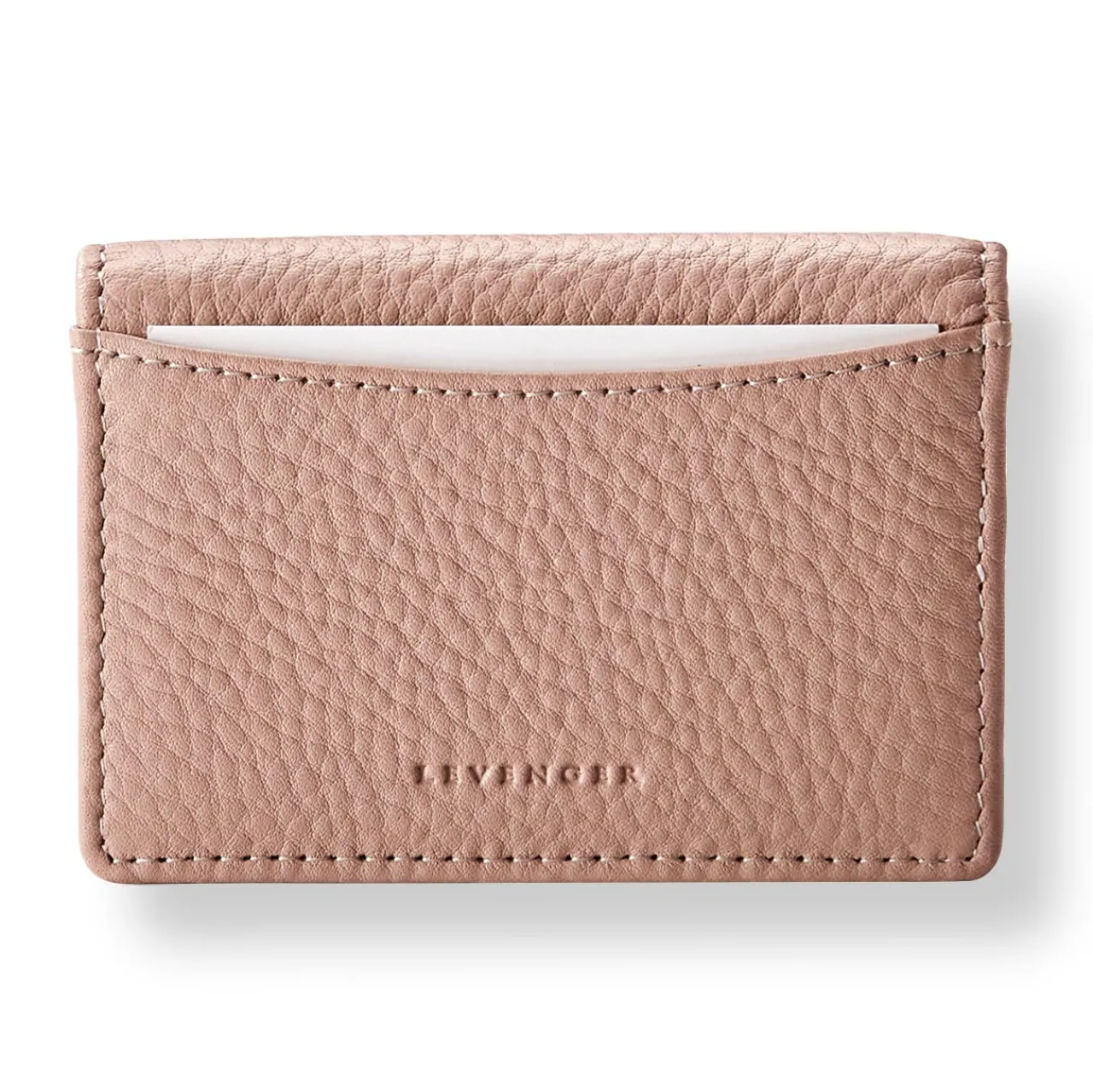 Levenger Carrie Essential Card Wallet Blush New