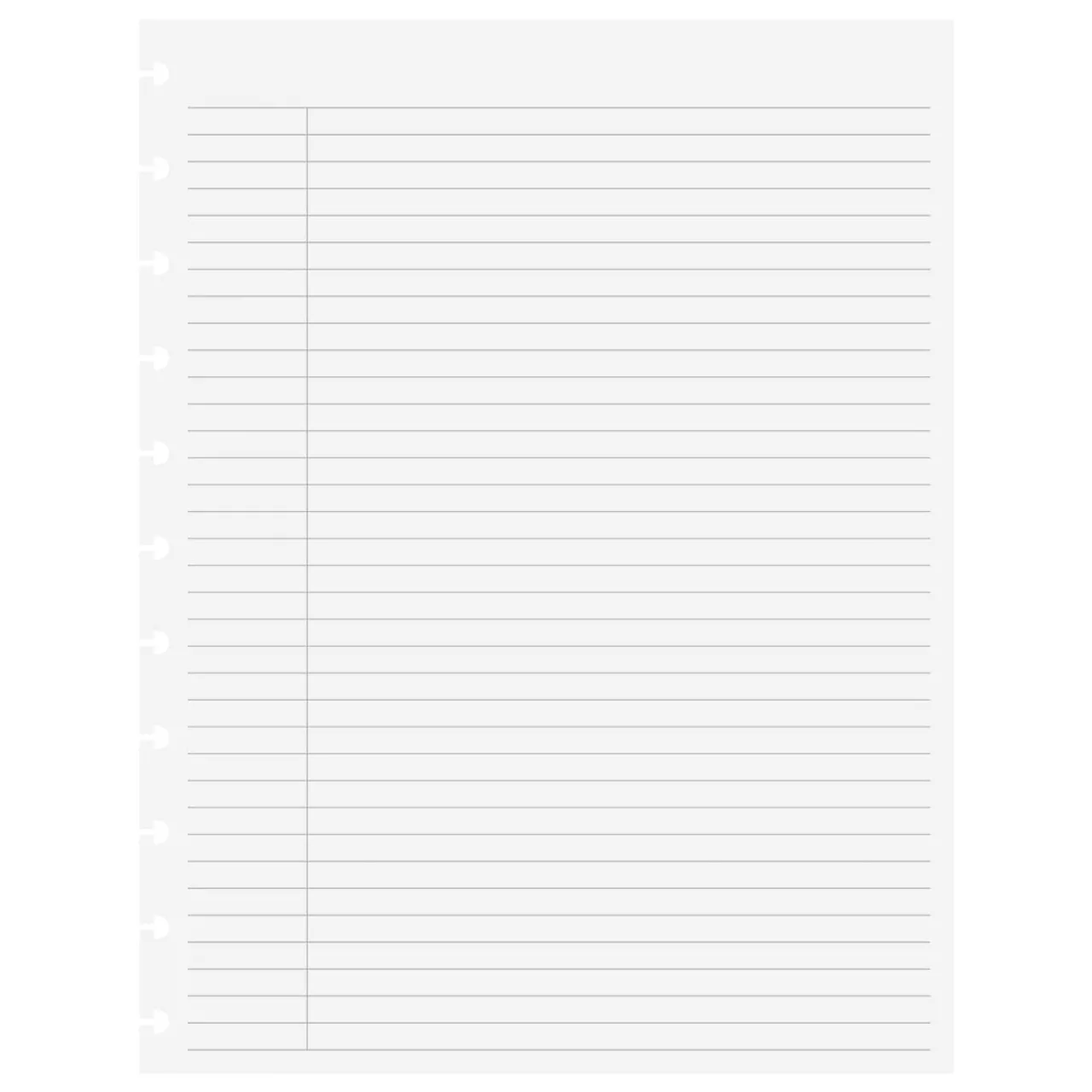 Levenger Circa College Ruled without Title Box Discbound Refill (100 sheets)