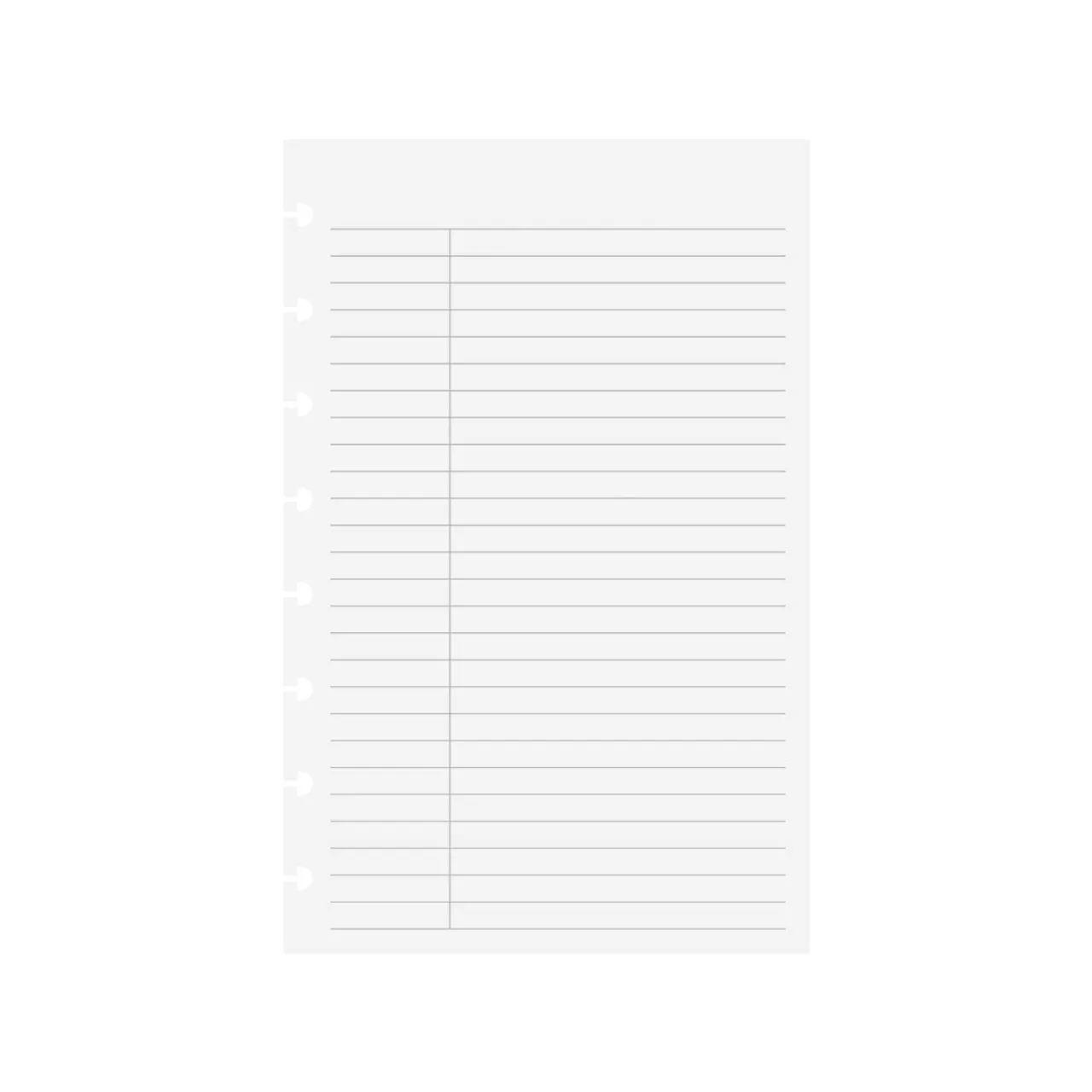 Levenger Circa College Ruled without Title Box Discbound Refill (100 sheets)
