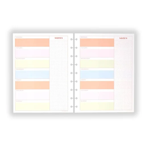 Levenger Circa Colorfull Weekly/Monthly Undated Agenda Refill (40 sheets) Clearance