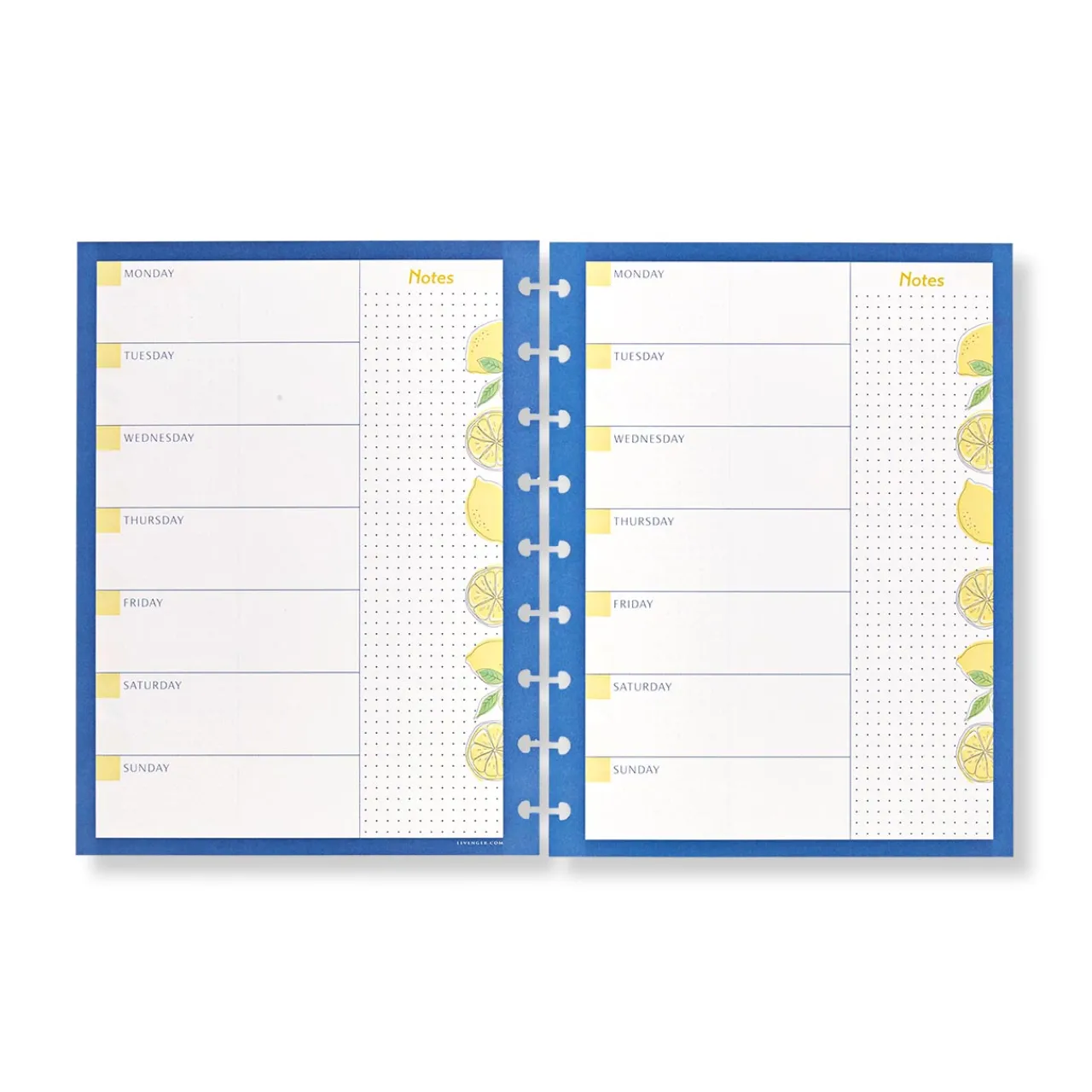 Levenger Circa Lemonade Weekly/Monthly Undated Agenda Refill (40 sheets) New