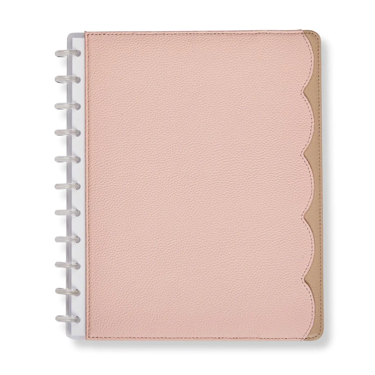 Levenger Circa Scalloped Foldover Notebook Taupe/Pink Best