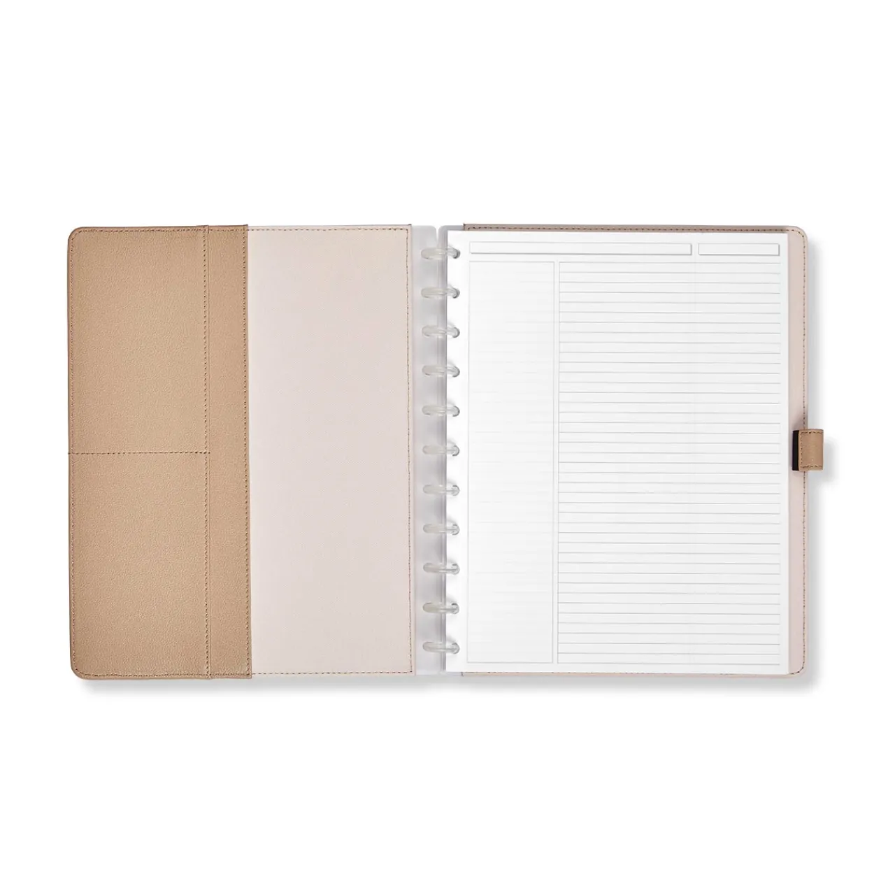 Levenger Circa Scalloped Foldover Notebook Taupe/Pink Best