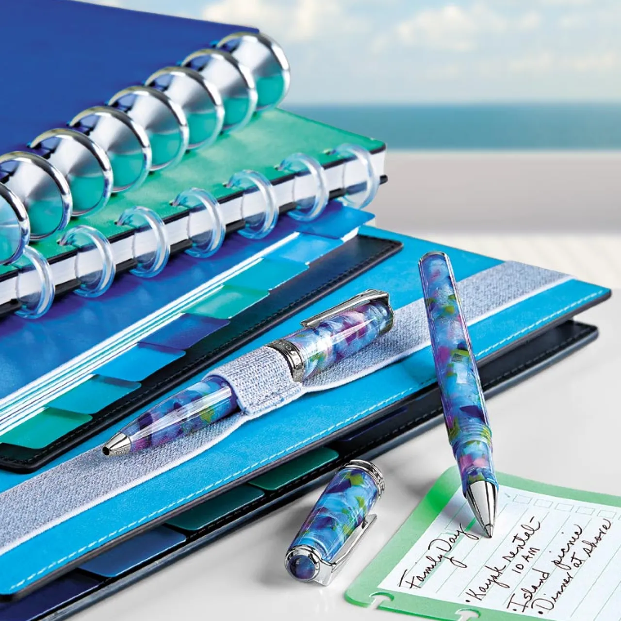 Levenger Circa Sea and Sky Discbound Notebook Pocket Dividers (set of 4) Clearance