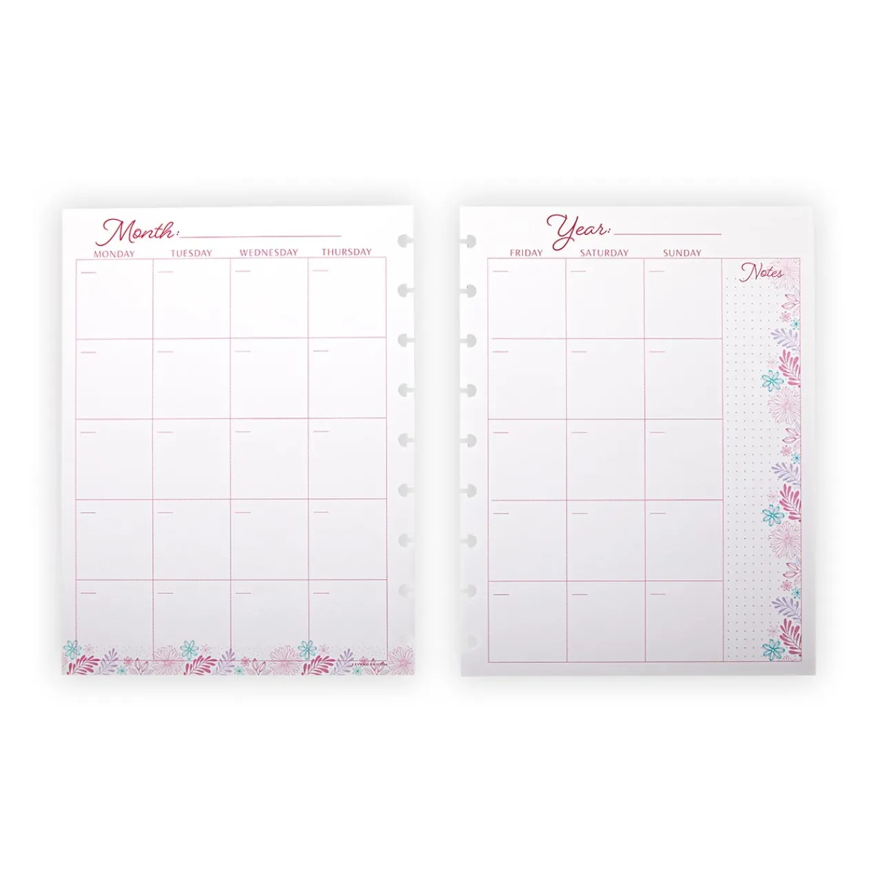 Levenger Circa Secret Garden Weekly/Monthly Undated Agenda Refill (40 sheets) Sale