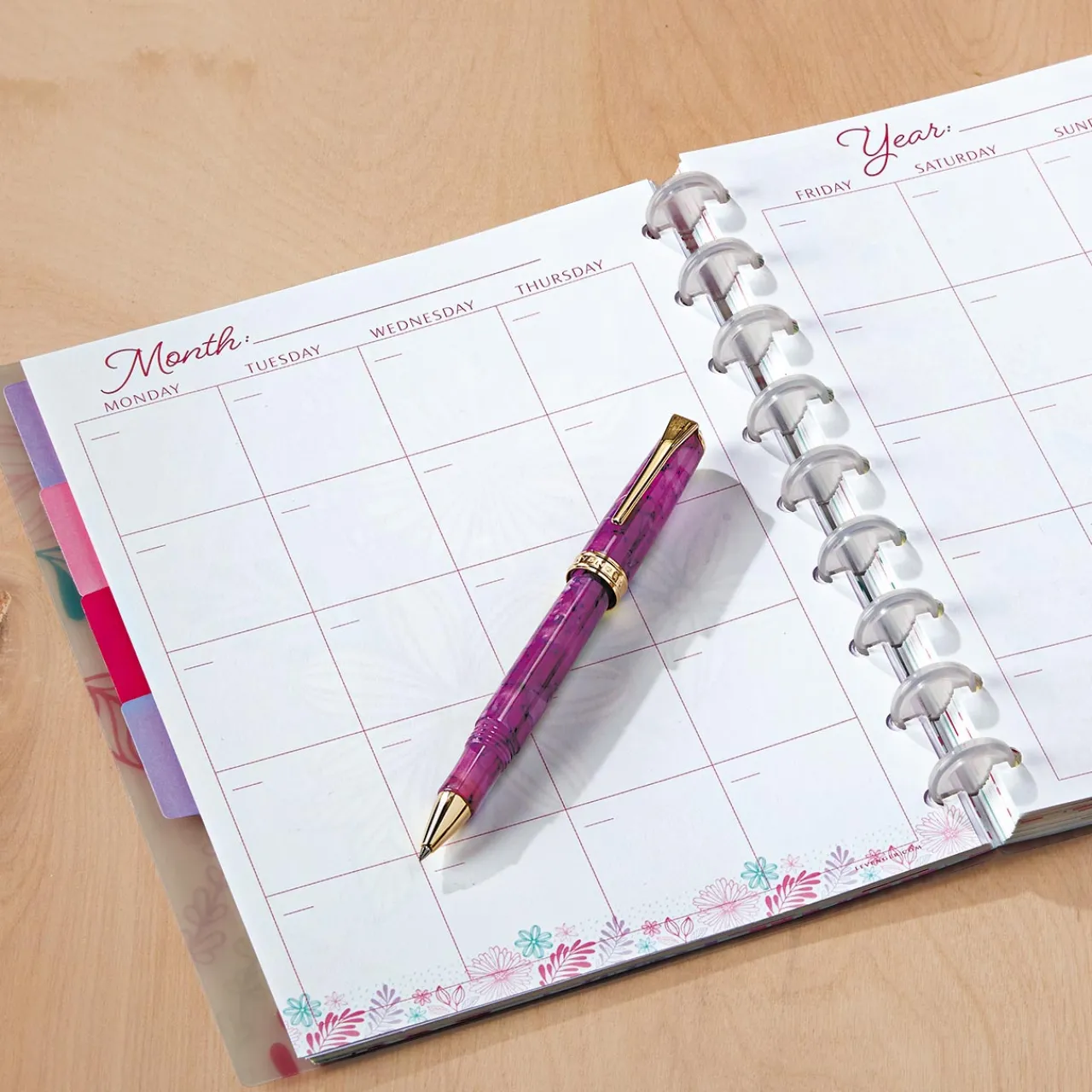 Levenger Circa Secret Garden Weekly/Monthly Undated Agenda Refill (40 sheets) Sale