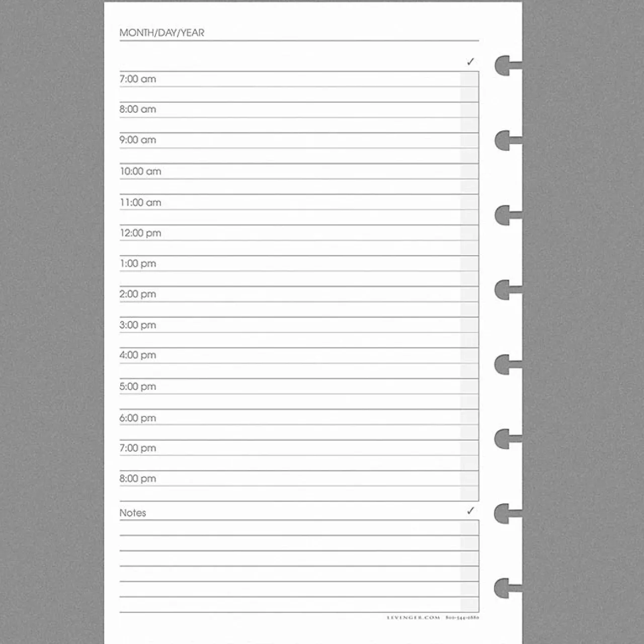 Levenger Circa Special Request Daily Planner Refill (100 sheets) New