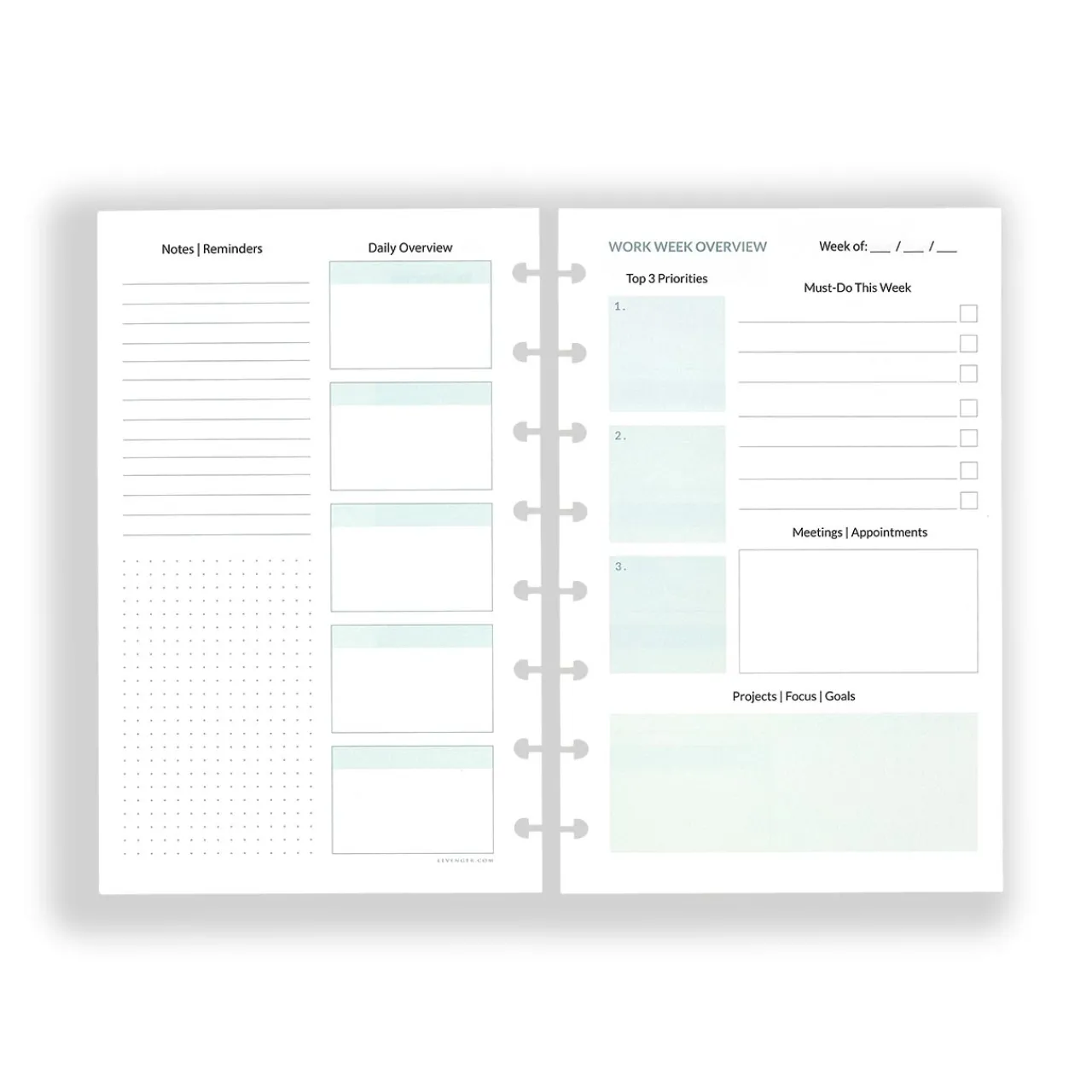 Levenger Circa Workweek Planner Refill Sale
