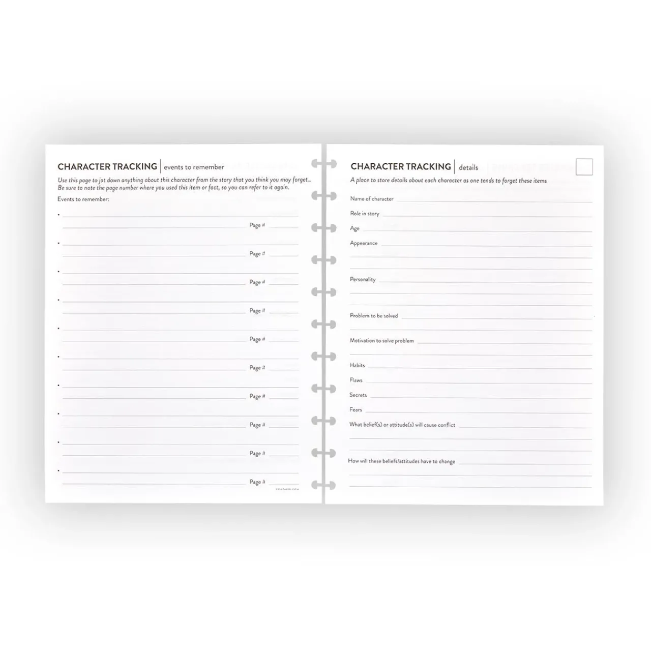 Levenger Circa Writing a Novel Character Tracking Discbound Refill (25 sheets) Outlet