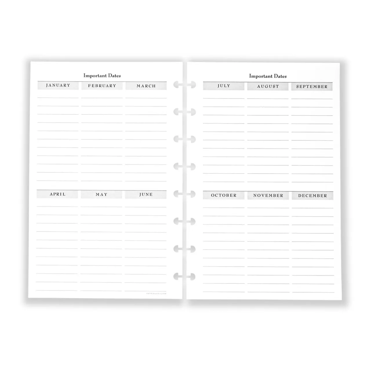 Levenger Circa 5-Year Journal Refill (185 sheets) Clearance