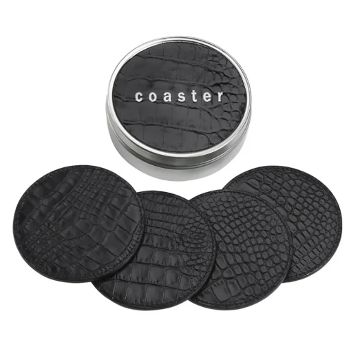 Levenger Croc Embossed Leather Coasters