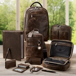Levenger Dakota Leather Tech Pouches (set of 3)