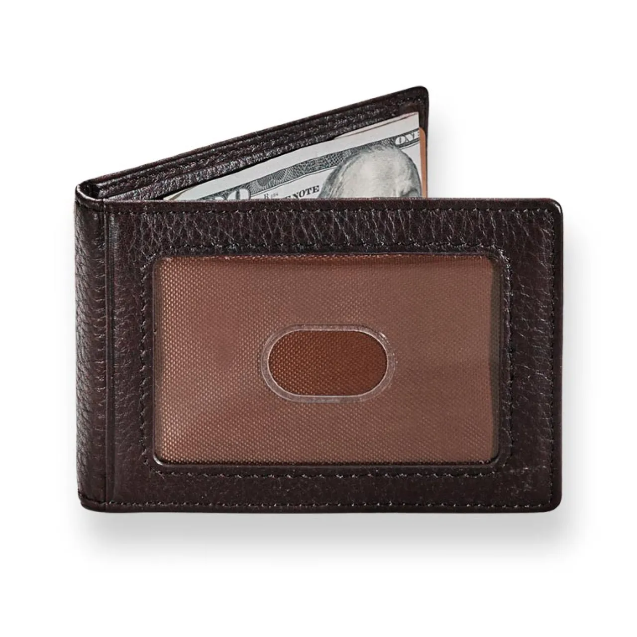 Levenger Front Pocket Privacy Bifold Wallet with Money Clip Espresso