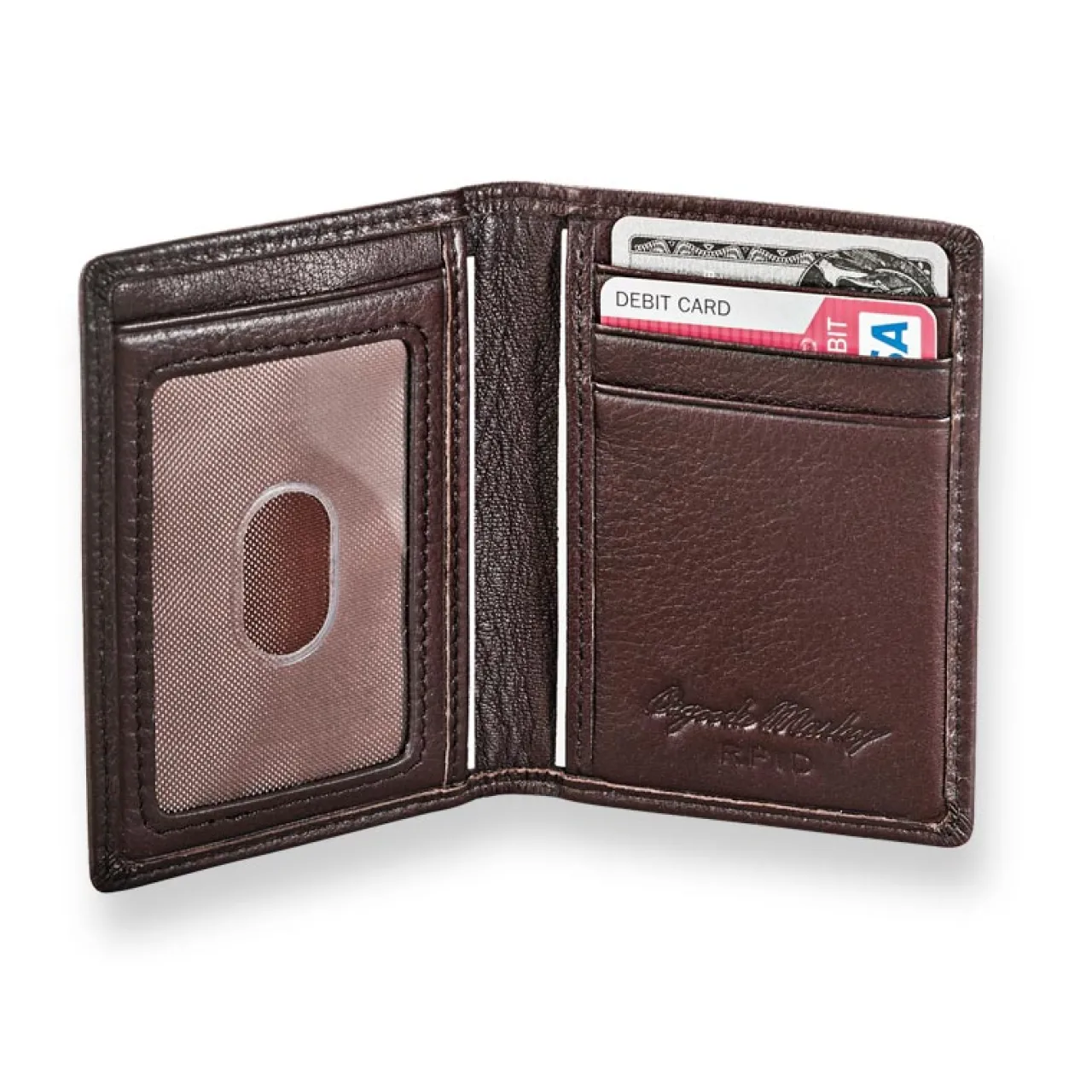 Levenger Front Pocket Privacy Card Wallet Espresso Discount