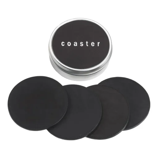 Levenger Leather Coasters with Tin Box Clearance