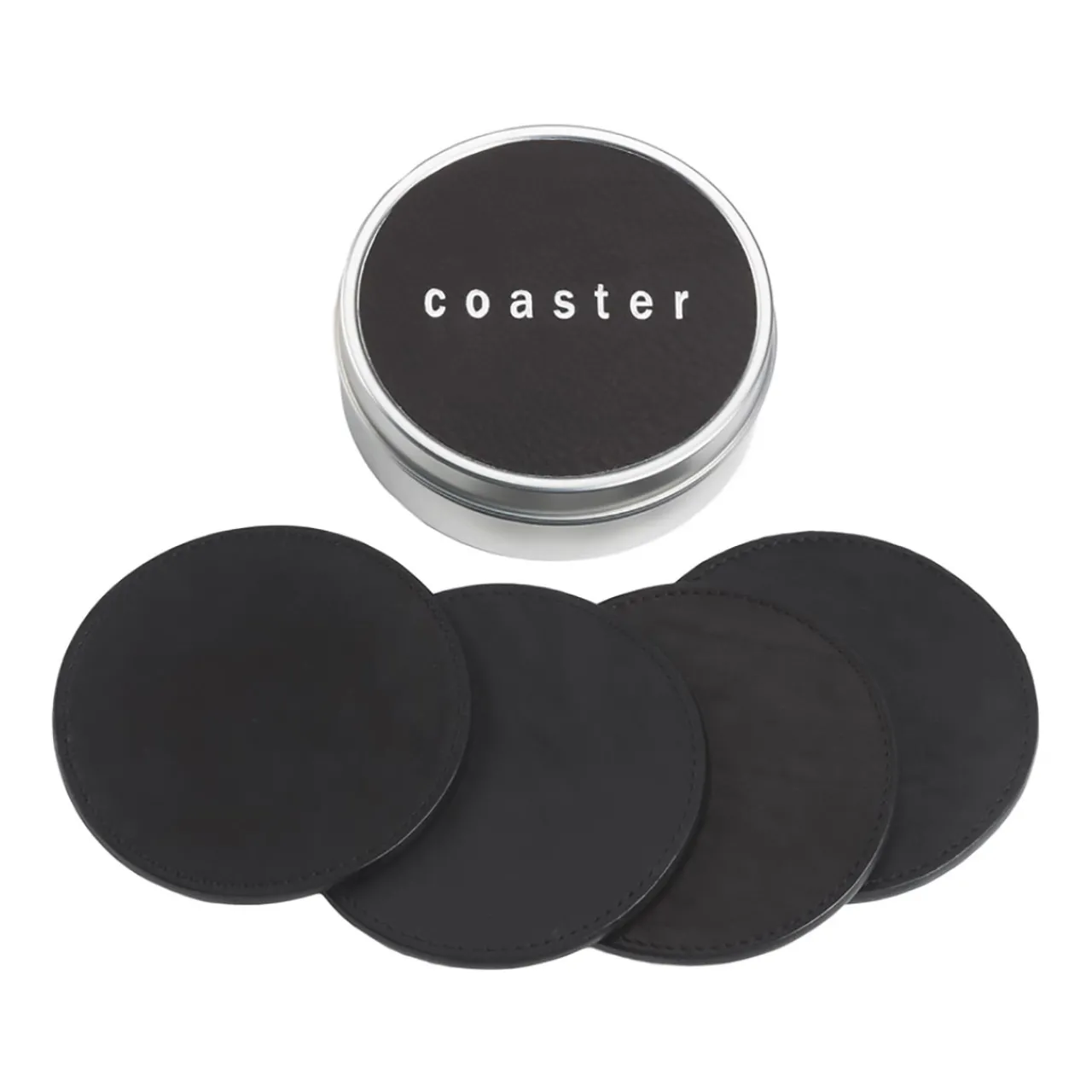 Levenger Leather Coasters with Tin Box Clearance