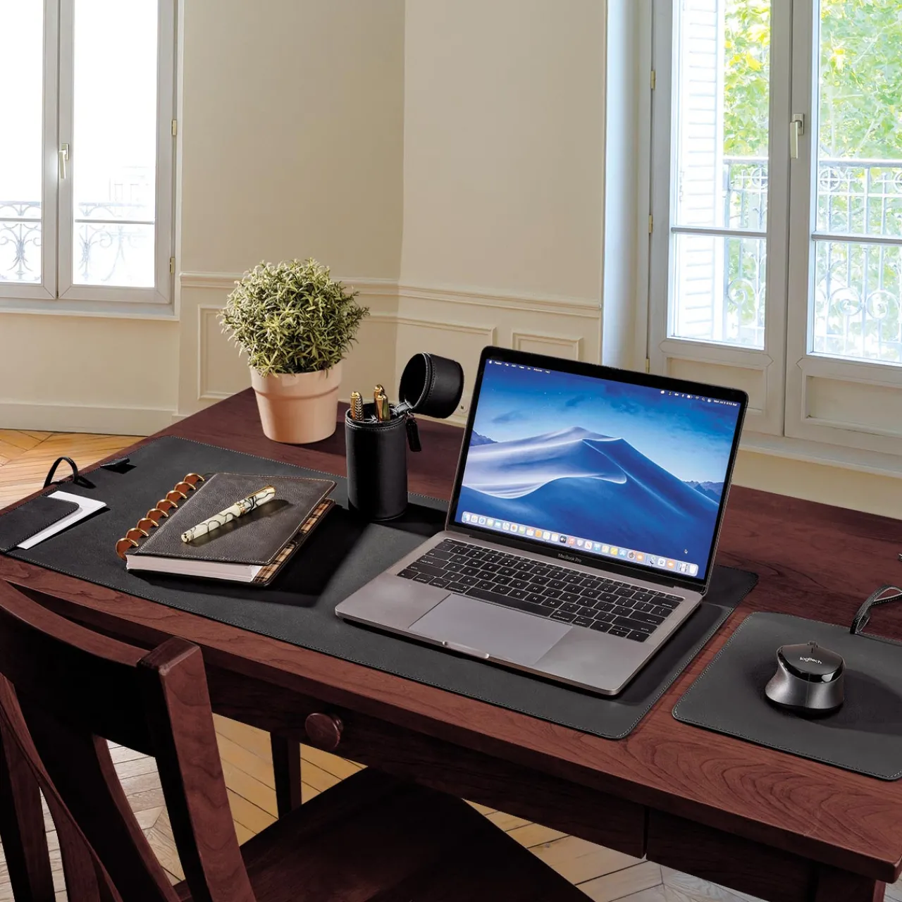 Levenger Rollaway Leather Desk Mat Kit