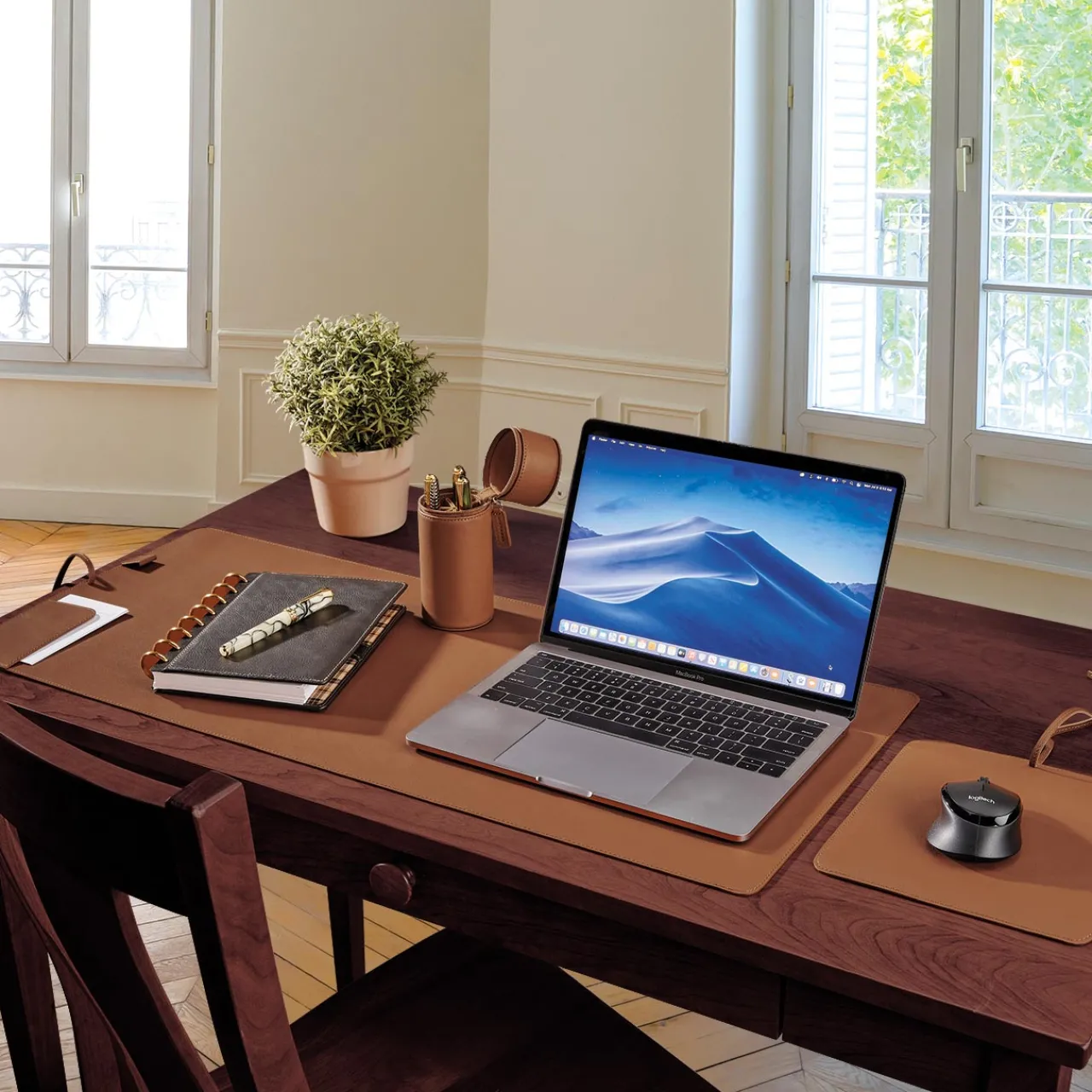 Levenger Rollaway Leather Desk Mat Kit