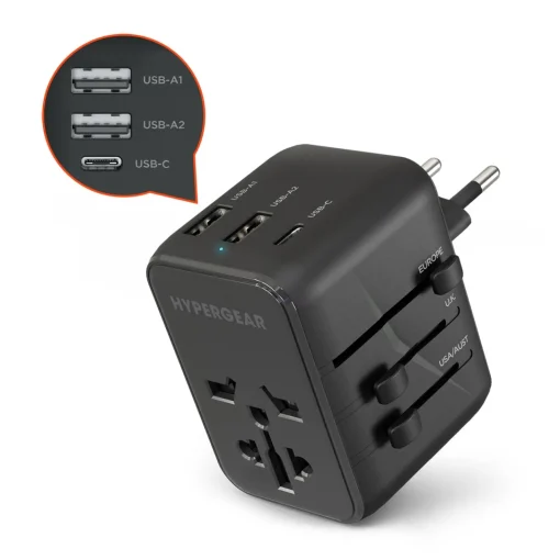 Levenger Universal Traveler Adapter with USB C Black Discount