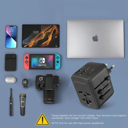 Levenger Universal Traveler Adapter with USB C Black Discount