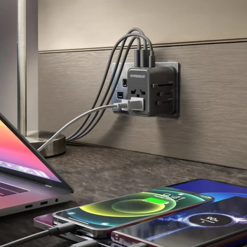 Levenger Universal Traveler Adapter with USB C Black Discount