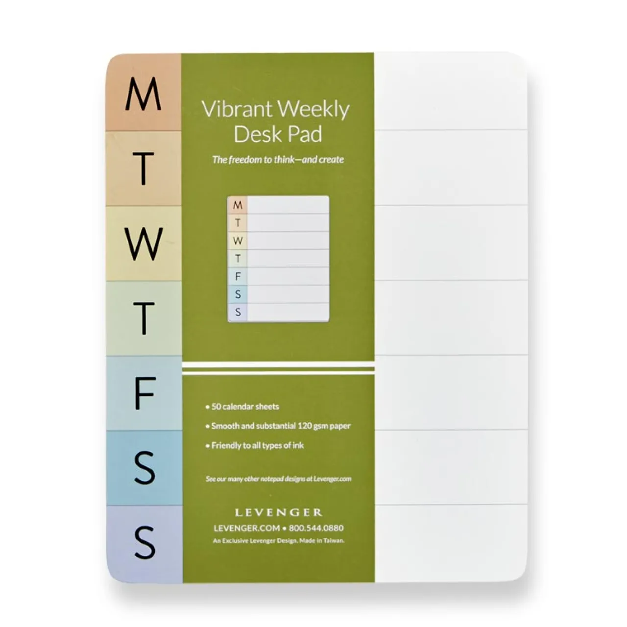 Levenger Vibrant Weekly Desk Pad New